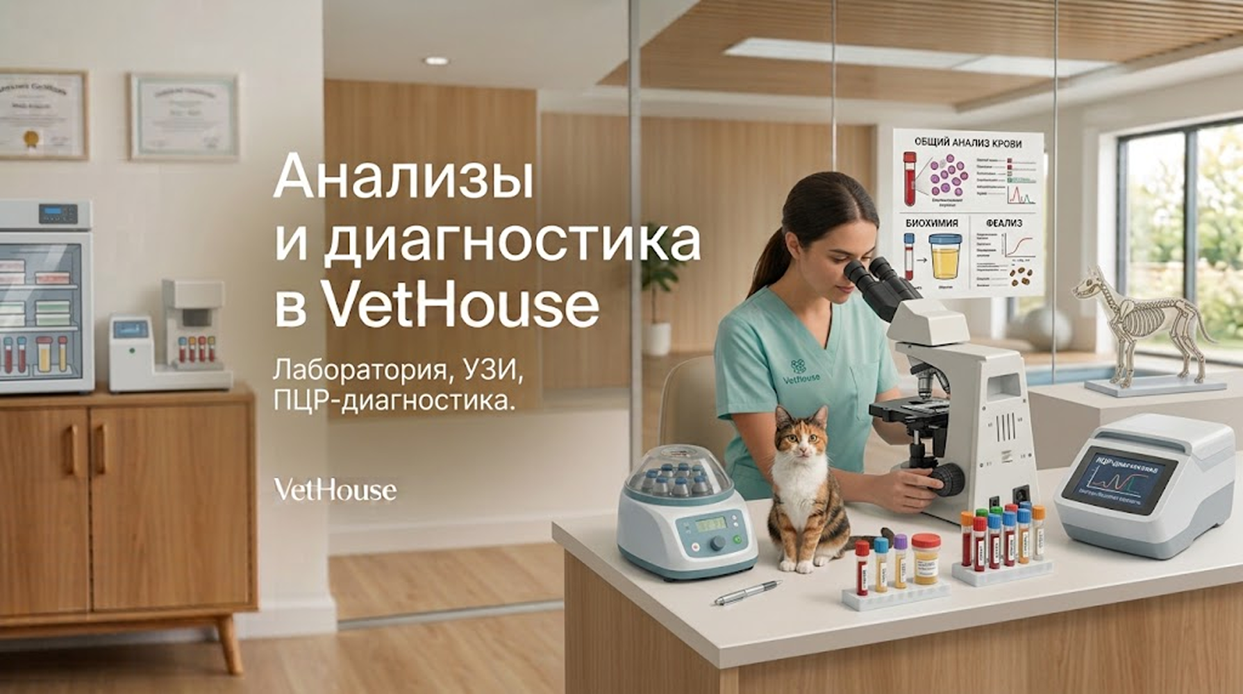 Лаборатория, анализы и диагностика в ветеринарной клинике VetHouse