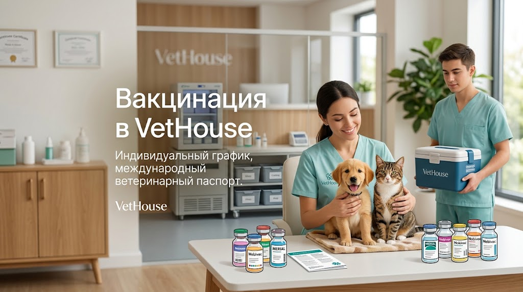 Вакцинация домашних животных в ветеринарной клинике VetHouse