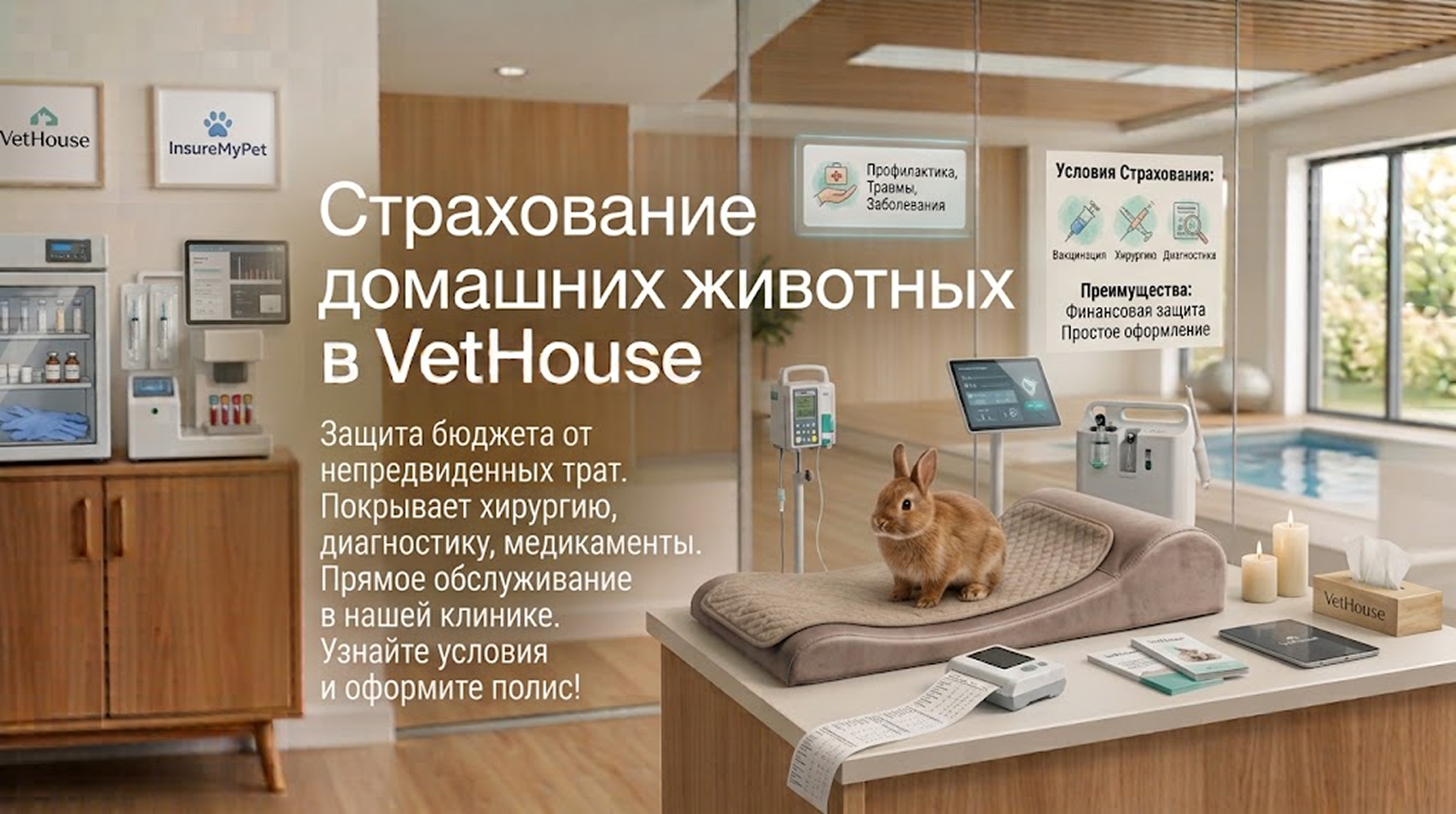 Страхование домашних животных в ветеринарной клинике Vet House