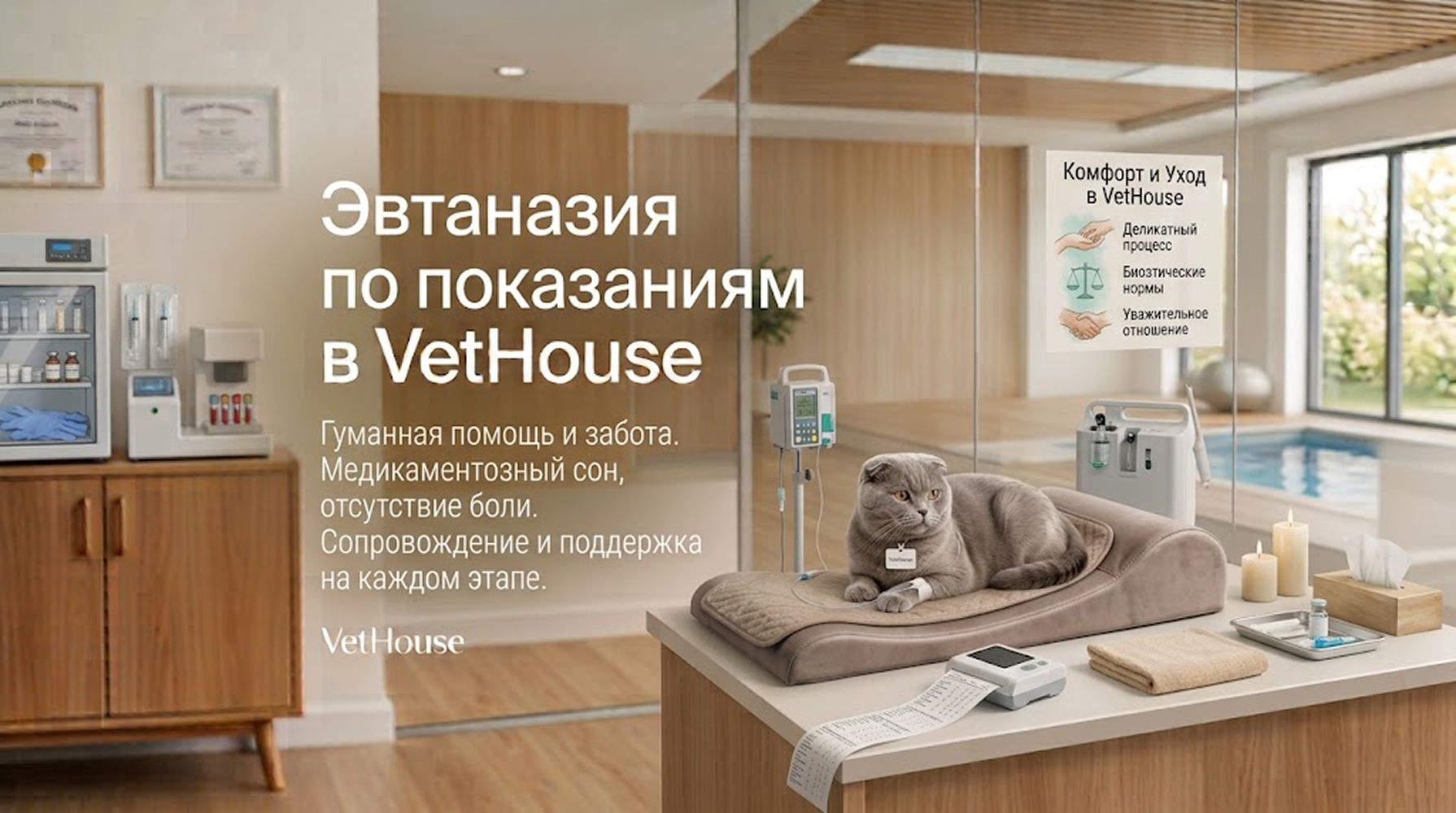 Эвтаназия по показаниям в ветеринарной клинике VetHouse